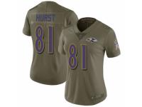 Women's Nike Baltimore Ravens #81 Hayden Hurst Limited Olive 2017 Salute to Service NFL Jersey