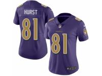 Women's Nike Baltimore Ravens #81 Hayden Hurst Limited Purple Rush Vapor Untouchable NFL Jersey