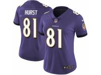 Women's Nike Baltimore Ravens #81 Hayden Hurst Purple Team Color Vapor Untouchable Limited Player NFL Jersey
