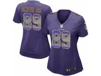 Women's Nike Baltimore Ravens #89 Steve Smith Sr Limited Purple Strobe NFL Jersey