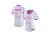 Women's Nike Chicago Bears #17 Alshon Jeffery White Pink Stitched NFL Limited Rush Fashion Jersey