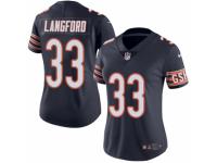 Women's Nike Chicago Bears #33 Jeremy Langford Limited Navy Blue Rush NFL Jersey