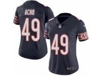 Women's Nike Chicago Bears #49 Sam Acho Limited Navy Blue Rush NFL Jersey