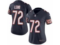 Women's Nike Chicago Bears #72 Charles Leno Limited Navy Blue Rush NFL Jersey