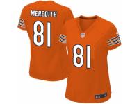 Women's Nike Chicago Bears #81 Cameron Meredith Game Orange Alternate NFL Jersey