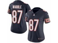 Women's Nike Chicago Bears #87 Tom Waddle Limited Navy Blue Rush NFL Jersey