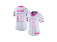 Women's Nike Cleveland Browns #13 Josh McCown White Pink Stitched NFL Limited Rush Fashion Jersey