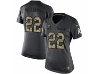 Women's Nike Cleveland Browns #22 Tramon Williams Limited Black 2016 Salute to Service NFL Jersey