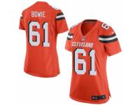 Women's Nike Cleveland Browns #61 Michael Bowie Game Orange Alternate NFL Jersey
