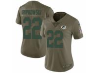 Women's Nike Green Bay Packers #22 Aaron Ripkowski Limited Olive 2017 Salute to Service NFL Jersey