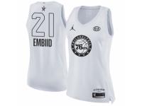 Women's Nike Jordan Philadelphia 76ers #21 Joel Embiid Swingman White 2018 All-Star Game NBA Jersey