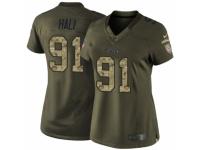 Women's Nike Kansas City Chiefs #91 Tamba Hali Limited Green Salute to Service NFL Jersey