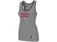 Women's Nike Los Angeles Angels Tri-Blend Racerback Stretch Tank Top Light Gray