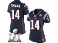 Women's Nike New England Patriots #14 Steve Grogan Elite Navy Blue Team Color Super Bowl LI 51 NFL Jersey