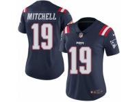 Women's Nike New England Patriots #19 Malcolm Mitchell Limited Navy Blue Rush NFL Jersey