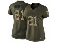 Women's Nike New England Patriots #21 Malcolm Butler Limited Green Salute to Service NFL Jersey