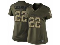 Women's Nike New England Patriots #22 Justin Coleman Limited Green Salute to Service NFL Jersey