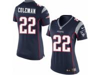 Women's Nike New England Patriots #22 Justin Coleman Limited Navy Blue Team Color NFL Jersey