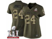 Women's Nike New England Patriots #24 Cyrus Jones Limited Green Salute to Service Super Bowl LI 51 NFL Jersey