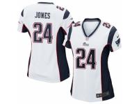 Women's Nike New England Patriots #24 Cyrus Jones White NFL Jersey