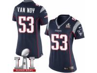 Women's Nike New England Patriots #53 Kyle Van Noy Elite Navy Blue Team Color Super Bowl LI 51 NFL Jersey
