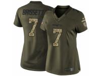 Women's Nike New England Patriots #7 Jacoby Brissett Limited Green Salute to Service NFL Jersey