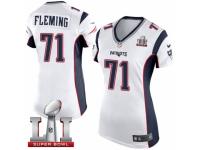 Women's Nike New England Patriots #71 Cameron Fleming Elite White Super Bowl LI 51 NFL Jersey