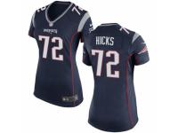 Women's Nike New England Patriots #72 Akiem Hicks Game Navy Blue Team Color NFL Jersey