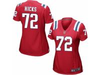 Women's Nike New England Patriots #72 Akiem Hicks Game Red Alternate NFL Jersey