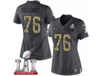 Women's Nike New England Patriots #76 Sebastian Vollmer Limited Black 2016 Salute to Service Super Bowl LI 51 NFL Jersey