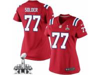 Women's Nike New England Patriots #77 Nate Solder Elite Red Alternate Super Bowl XLIX NFL Jersey