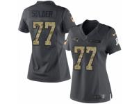 Women's Nike New England Patriots #77 Nate Solder Limited Black 2016 Salute to Service NFL Jersey