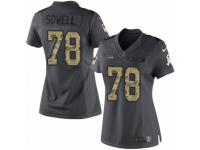 Women's Nike Seattle Seahawks #78 Bradley Sowell Limited Black 2016 Salute to Service NFL Jersey