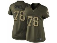 Women's Nike Seattle Seahawks #78 Bradley Sowell Limited Green Salute to Service NFL Jersey