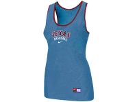 Women's Nike Texans Rangers Tri-Blend Racerback Stretch Tank Top Light Blue