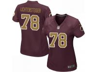Women's Nike Washington Redskins #78 Kory Lichtensteiger Game Burgundy Red Gold Number Alternate 80TH Anniversary NFL Jersey