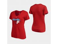 Women's Philadelphia Phillies Red Vintage 2019 Spring Training T-Shirt