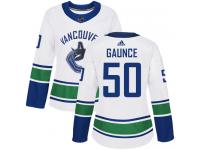 Women's Reebok Vancouver Canucks #50 Brendan Gaunce White Away Authentic NHL Jersey