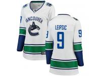 Women's Vancouver Canucks #9 Brendan Leipsic White Away Breakaway NHL Jersey