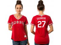 Women's Vladimir Guerrero Los Angeles Angels Alternate Red Cool Base Jersey by Majestic