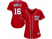 Women's Washington Nationals #16 Victor Robles Red Alternate 1 Cool Base 2019 World Series Champions Baseball Jersey