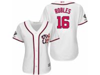 Women's Washington Nationals #16 Victor Robles White Home Cool Base 2019 World Series Champions Baseball Jersey