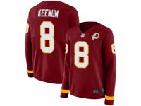 Women's Washington Redskins #8 Case Keenum Limited Burgundy Therma Long Sleeve Football Jersey