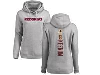Women's Washington Redskins #8 Case Keenum NFL Pro Line Ash Backer Pullover Hoodie