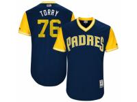 Youth 2017 Little League World Series San Diego Padres #76 Jose Torres Torry Navy Jersey