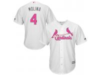 Youth 2017 Mother Day St. Louis Cardinals #4 Yadier Molina White Cool Base Jersey