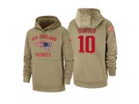 Youth 2019 Salute to Service Josh Gordon Patriots Tan Sideline Therma Hoodie New England Patriots