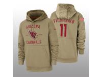 Youth 2019 Salute to Service Larry Fitzgerald Cardinals Tan Sideline Therma Hoodie Arizona Cardinals