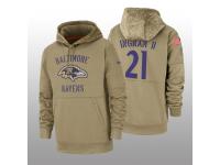 Youth 2019 Salute to Service Mark Ingram Ravens Tan Sideline Therma Hoodie Baltimore Ravens