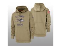 Youth 2019 Salute to Service Ravens Tan Sideline Therma Hoodie Baltimore Ravens